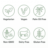 Vitamin C Gummies - Dietary icon grid (Vegan, Vegetarian, etc.)