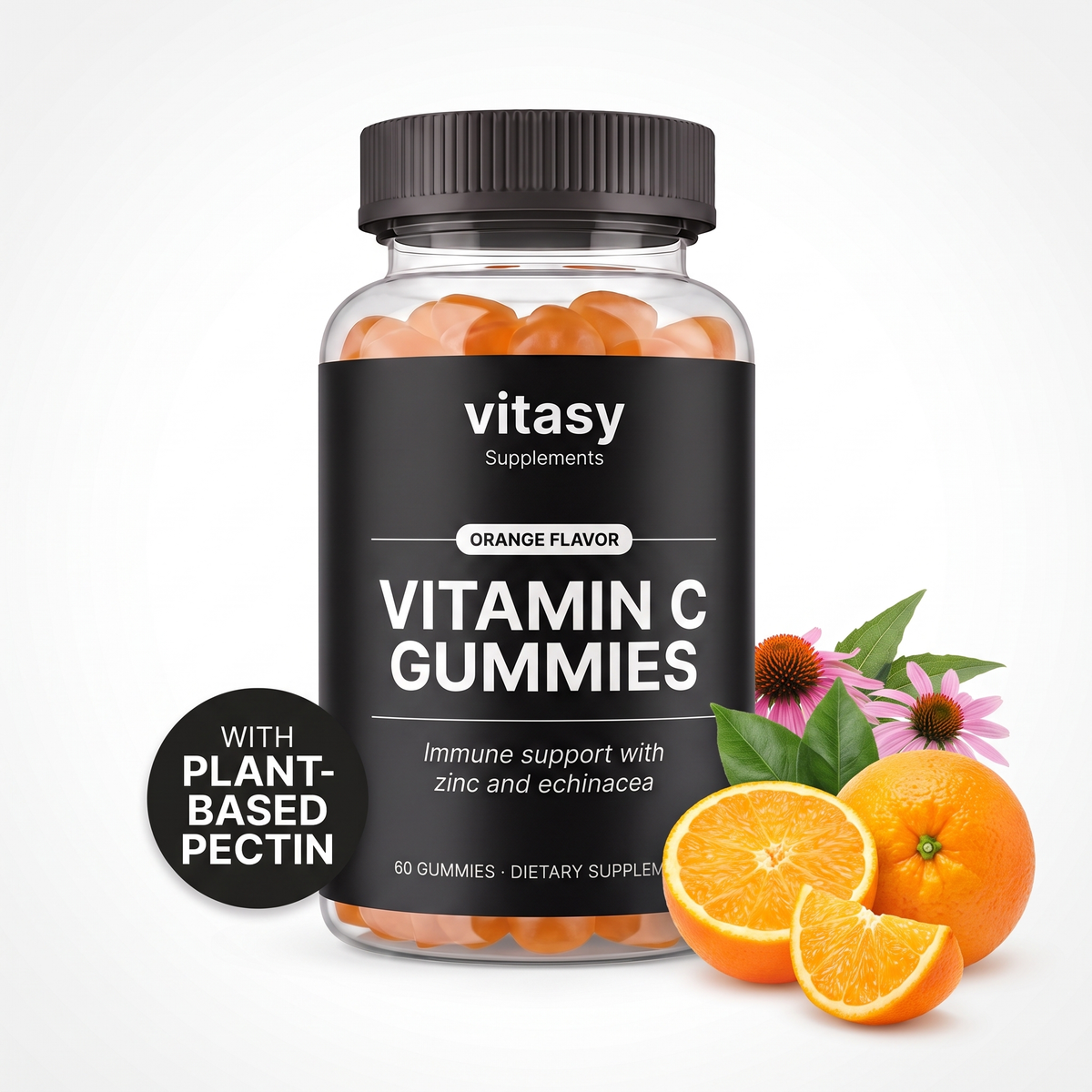 Vitamin C Gummies v8 — Orange hero, 60 gummies with zinc and echinacea (slot 2)