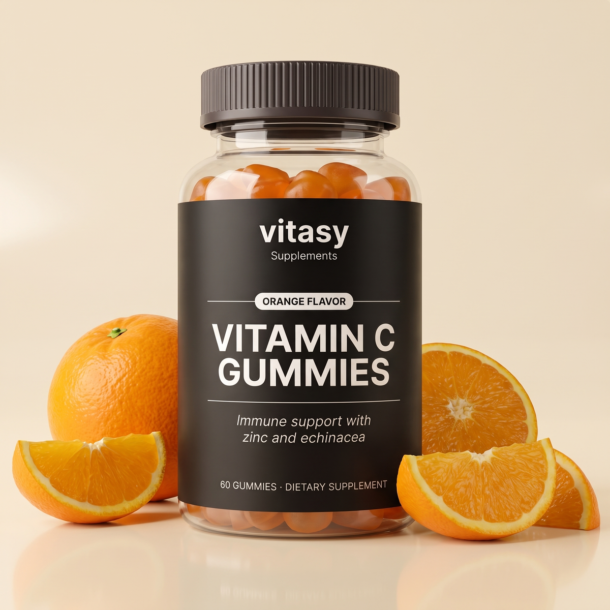 Vitamin C Gummies - Lifestyle hero with oranges