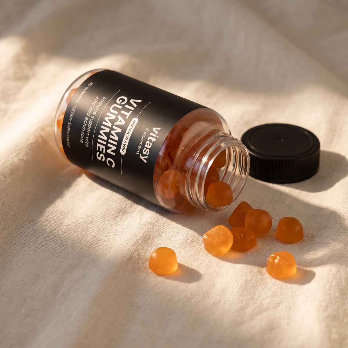 Vitamin C Gummies - Bottle lying lifestyle