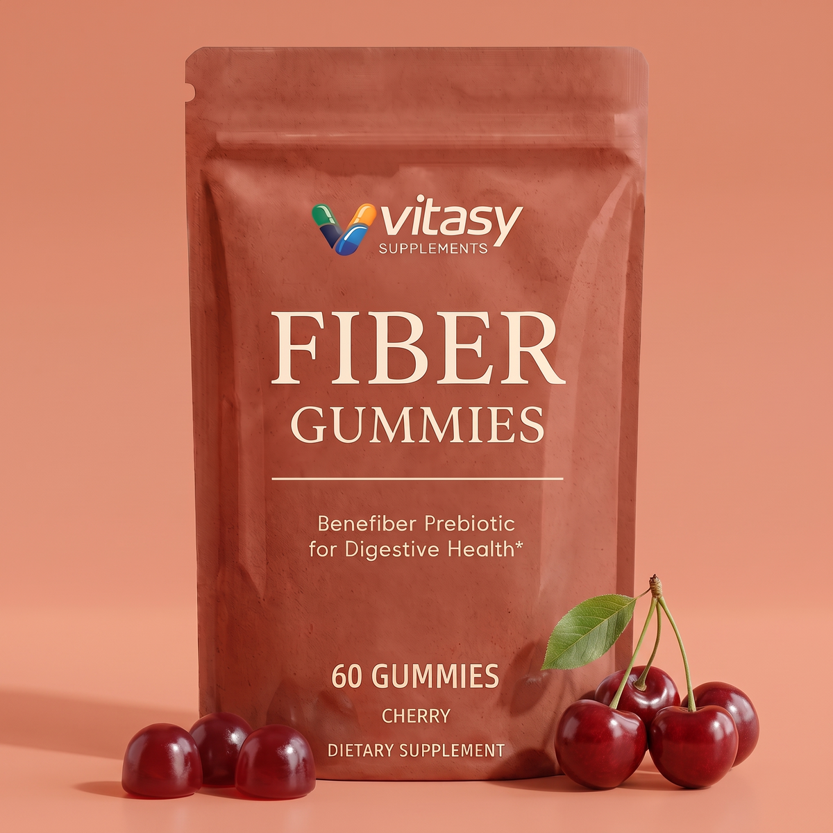 Fiber Gummies That Taste Like a Fruit Chew - 6g Soluble Chicory Root Fiber Per Serving - 60 Gummies, 30 Servings