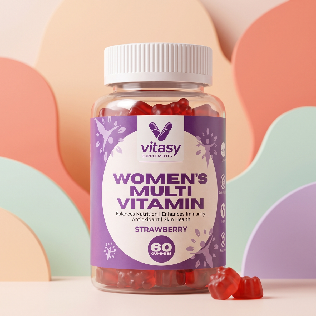 Women's Multivitamin Gummies v10 - Bottle abstract