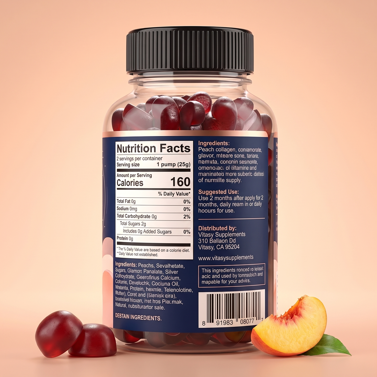 Collagen Gummies Peach - Backside