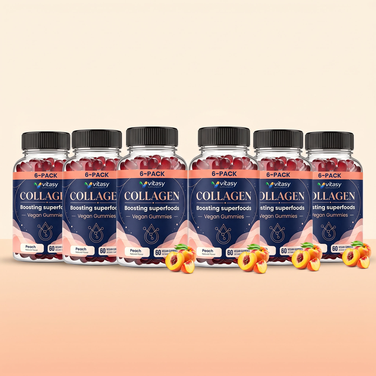 Collagen Gummies Peach - 6-Pack
