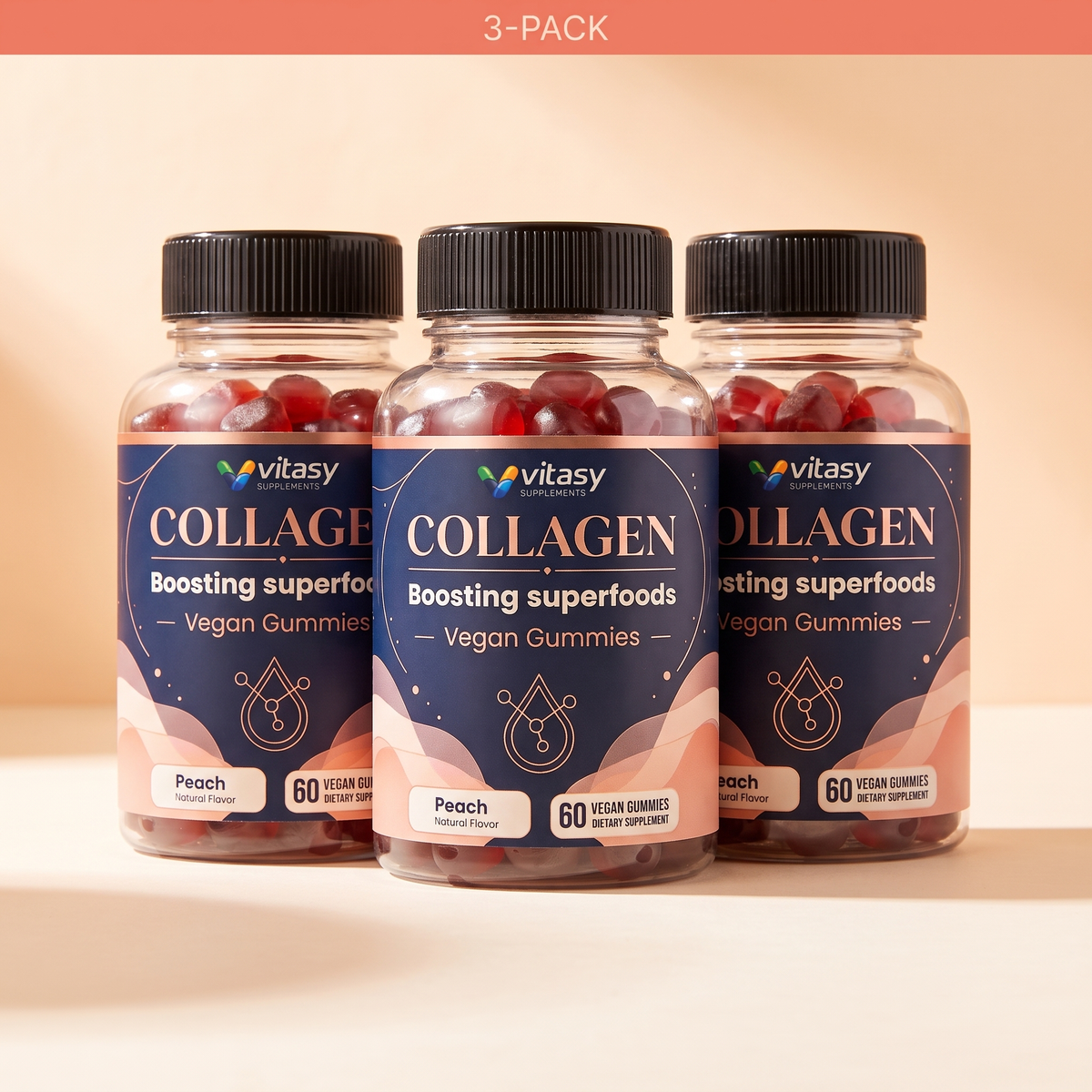 Collagen Gummies Peach - 3-Pack