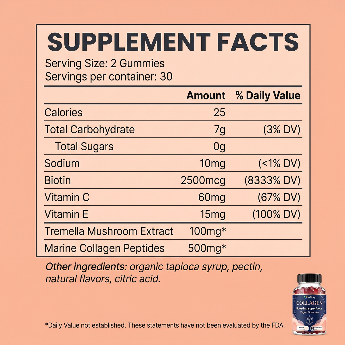 Collagen Gummies v10 - Supplement facts
