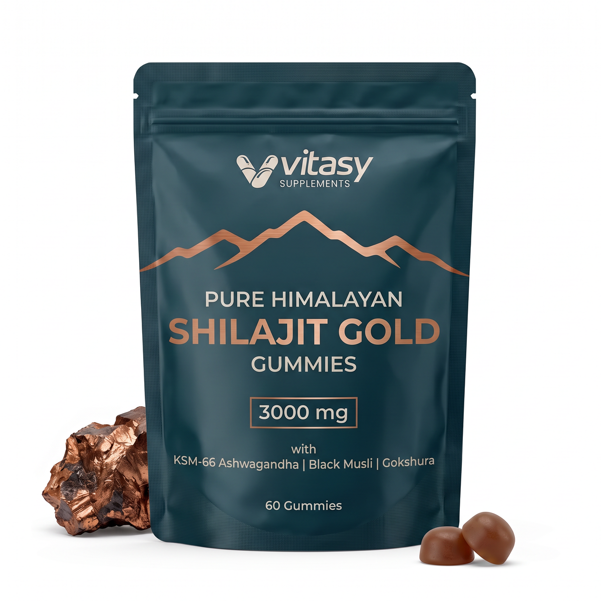 Shilajit Gummies v1.2 Teal Mineral pouch packshot