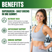 Supergreen Gummies v10 - Benefits: nutrient rich, antioxidant support, immune support