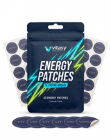 Vitasy Energy Patches pouch with round navy patches, 30 patches