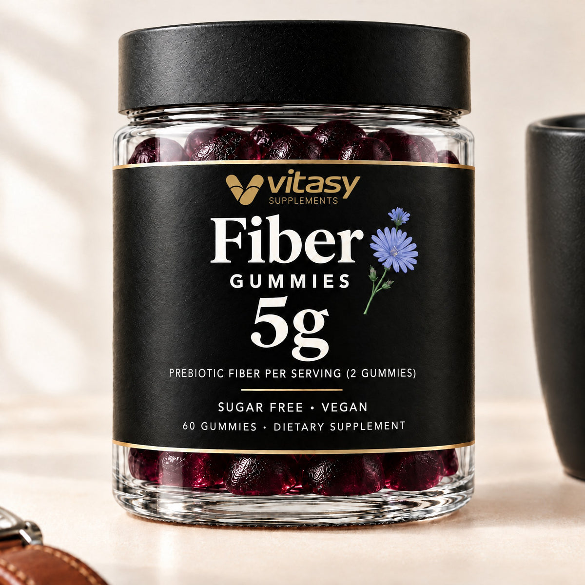 Vitasy Fiber Gummies jar, Cherry flavor