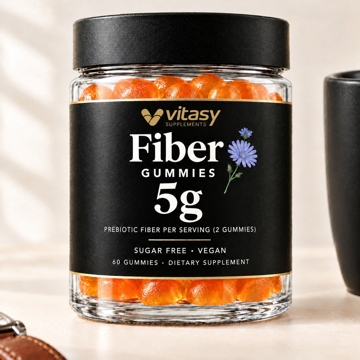 Vitasy Fiber Gummies jar, Orange flavor