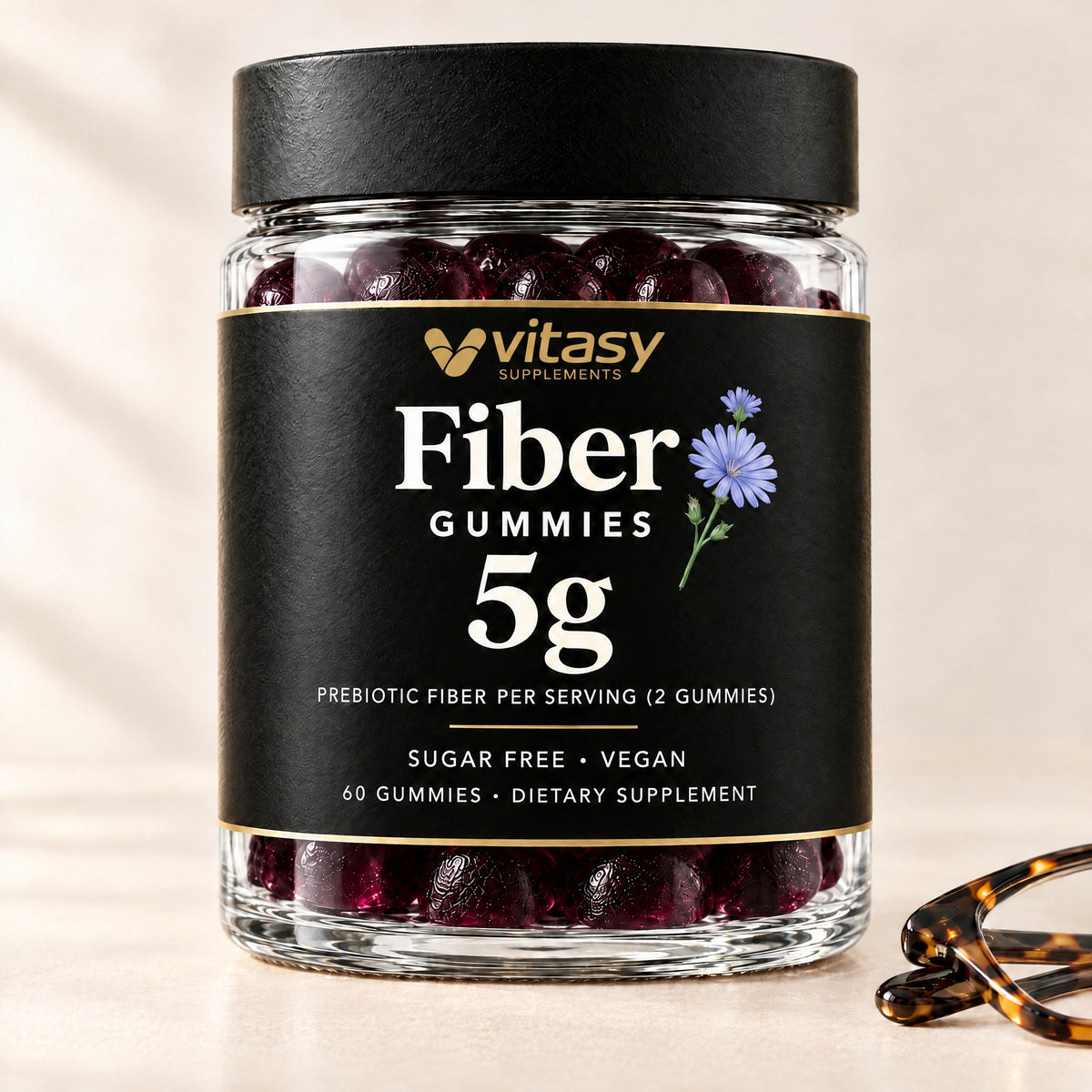 Vitasy Fiber Gummies jar, Cherry flavor