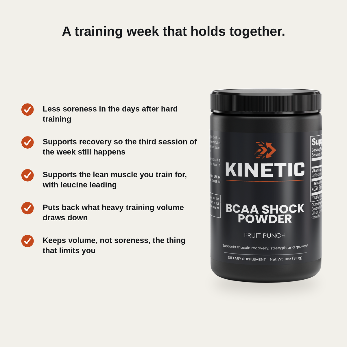 A training week that holds together - KINETIC BCAA Shock Powder benefits (v3)