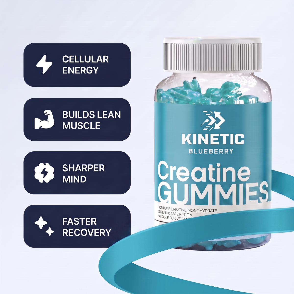Creatine Gummies - Everyday Strength for People Who Train - 3000mg Creatine Monohydrate Per Serving - Vegan Chewables