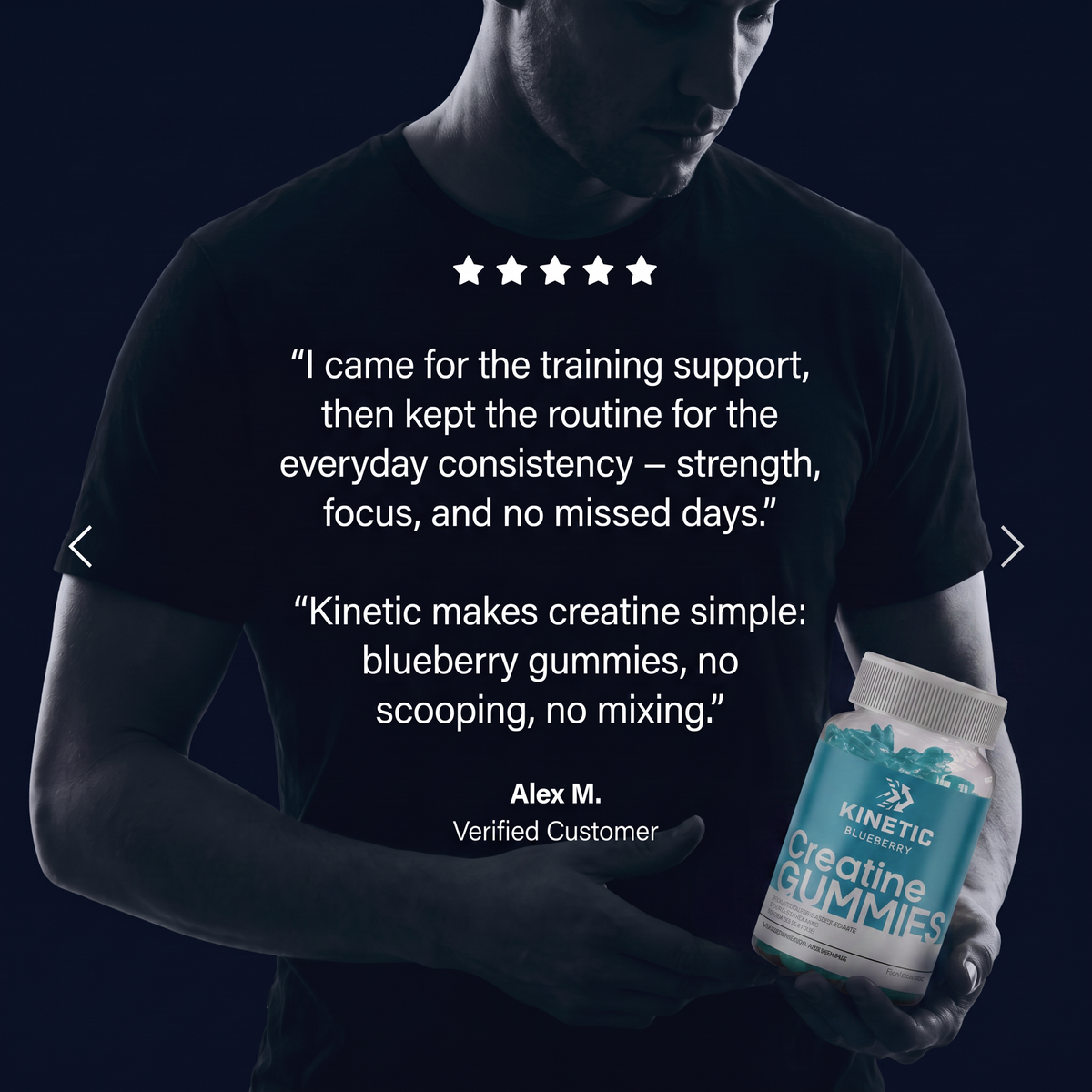 Creatine Gummies - Everyday Strength for People Who Train - 3000mg Creatine Monohydrate Per Serving - Vegan Chewables