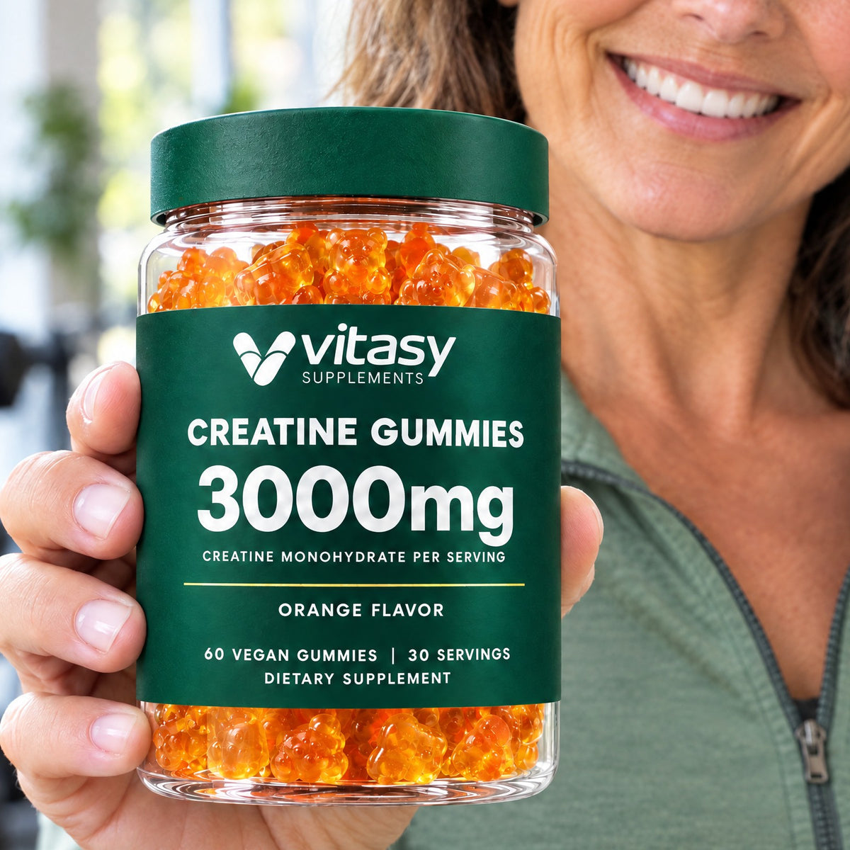 Vitasy Creatine Gummies jar, Orange flavor