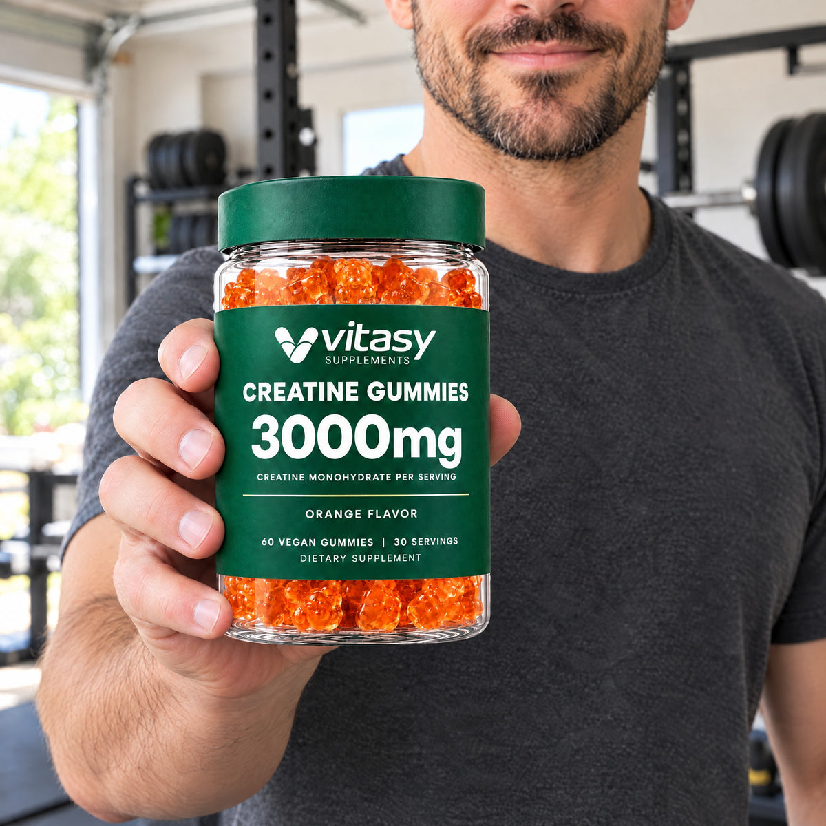 Vitasy Creatine Gummies jar, Orange flavor