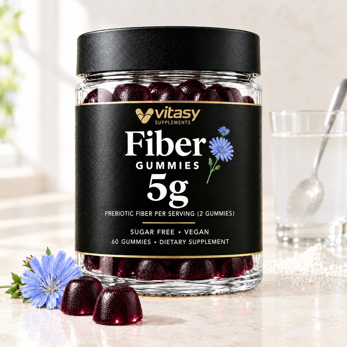 Vitasy Fiber Gummies jar, Cherry flavor
