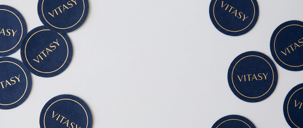 Vitasy patches scattered on a light surface