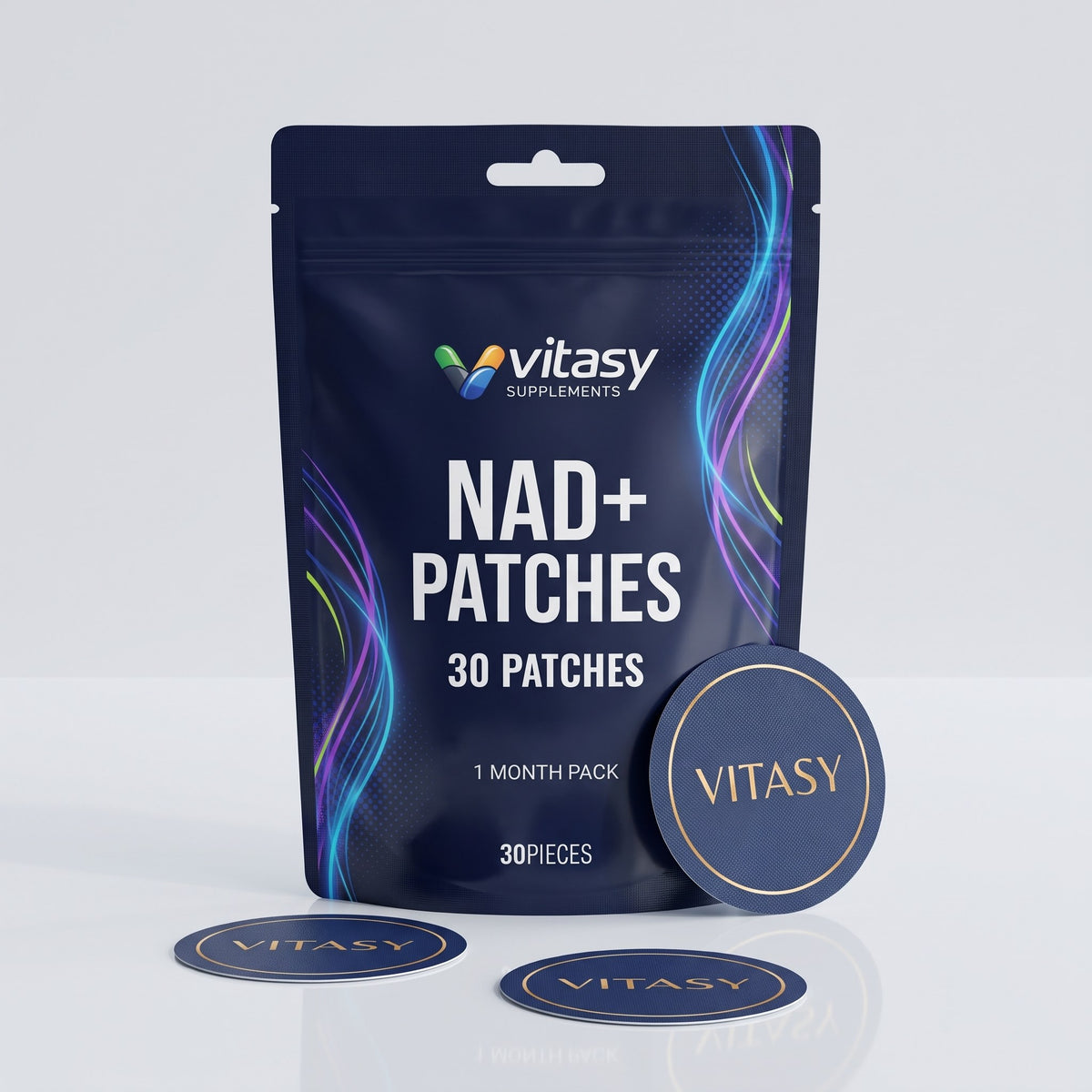 Vitasy NAD+ Patches pouch with loose patches