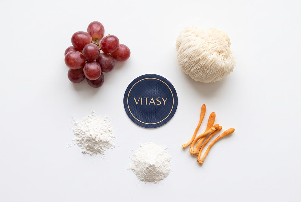 Red grapes, Lion's Mane, Cordyceps and a Vitasy patch
