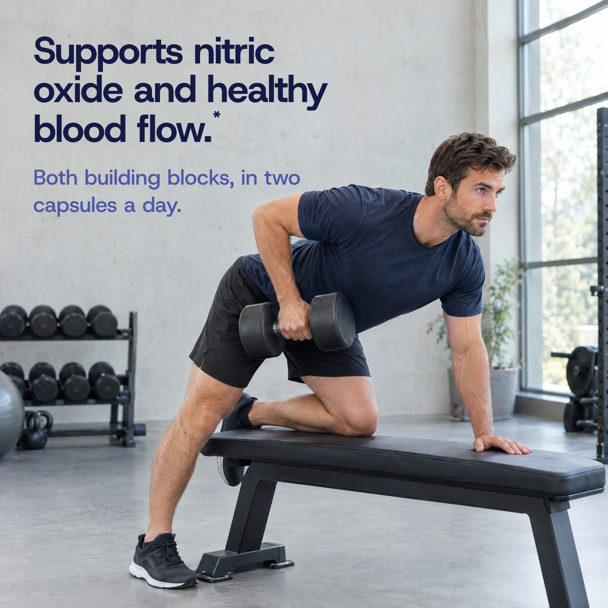 Supports nitric oxide and healthy blood flow. Both building blocks, in two capsules a day