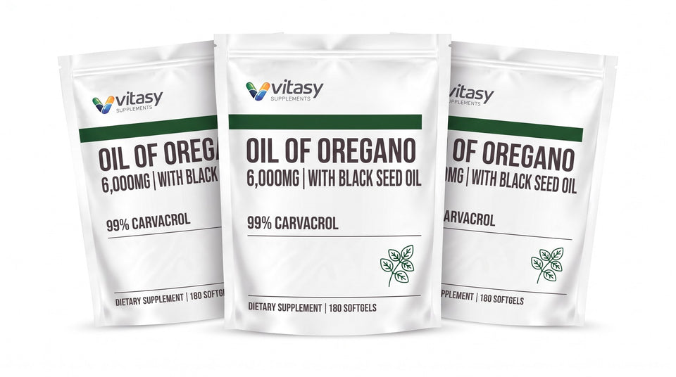 Three pouches of Vitasy Oil of Oregano