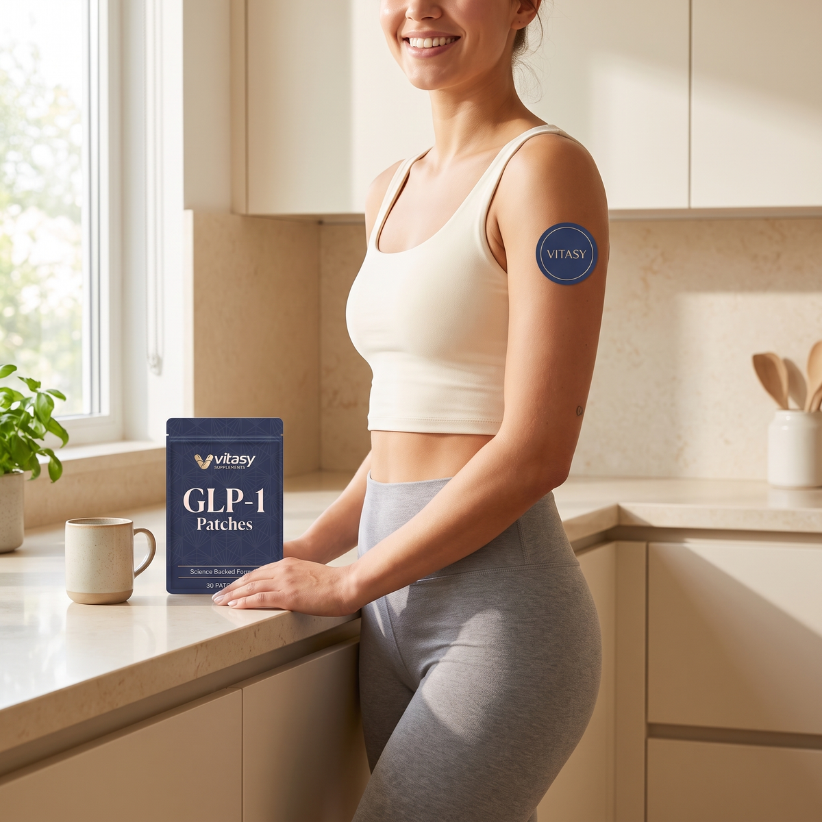 GLP-1 Patches v7 lifestyle morning kitchen