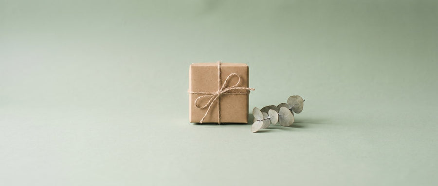 Kraft paper parcel with twine
