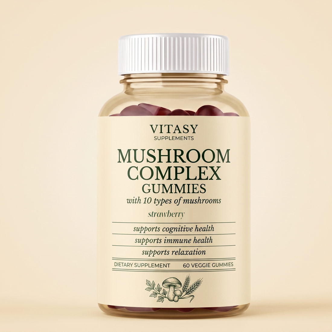 Mushroom Gummies v5 - Strawberry product hero