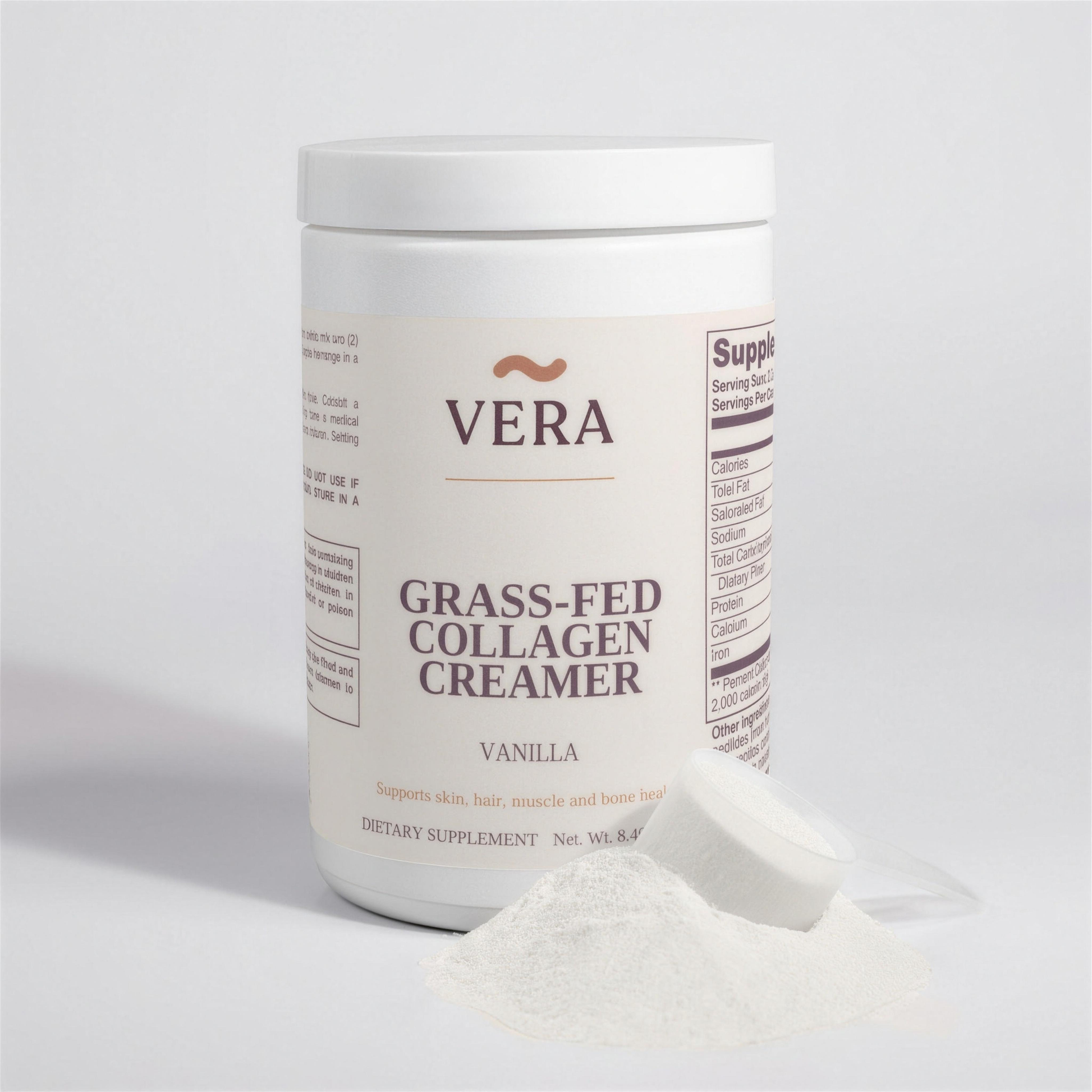 VERA Grass-Fed Collagen Creamer, Vanilla, 240 g tub