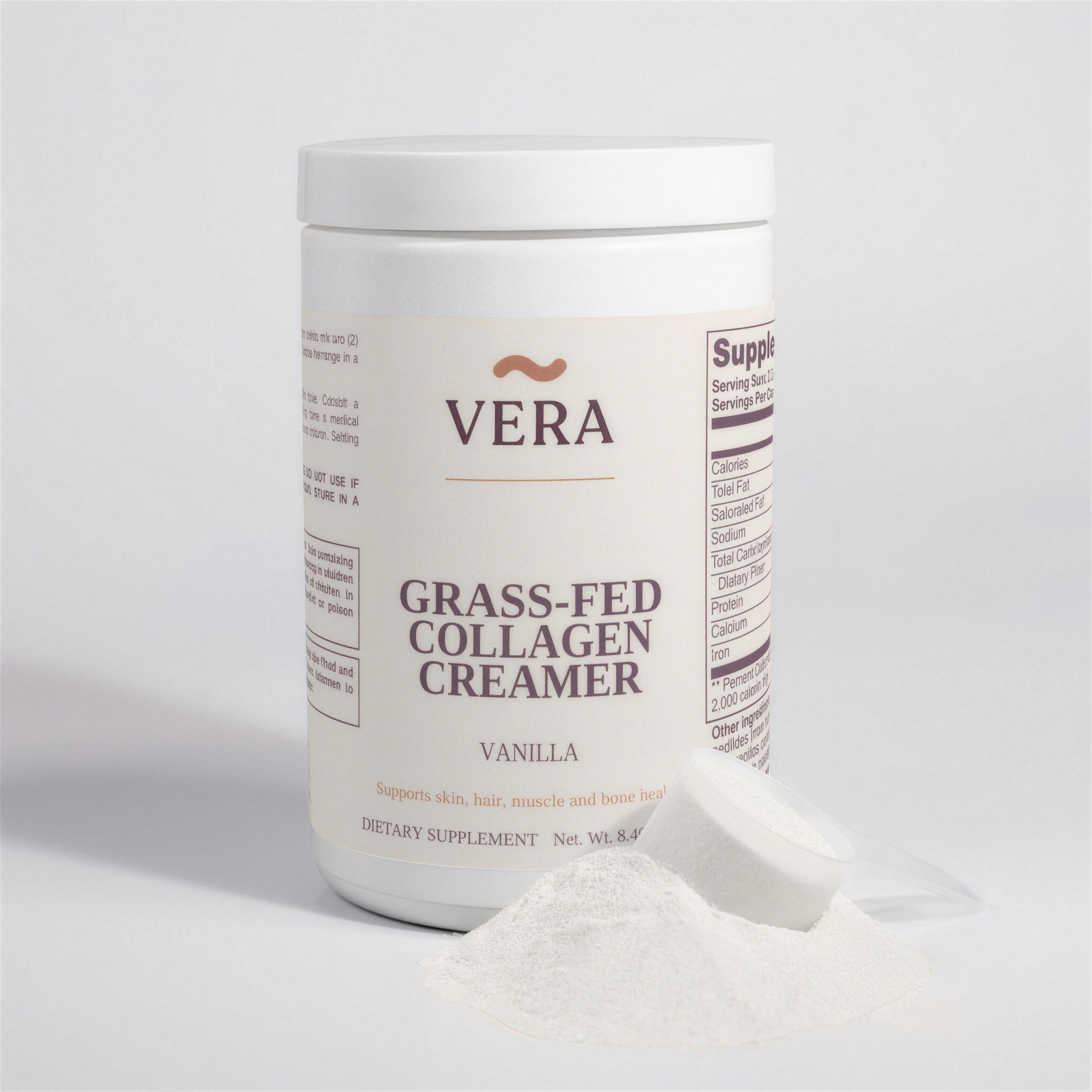 VERA Grass-Fed Collagen Creamer, Vanilla, 240 g tub
