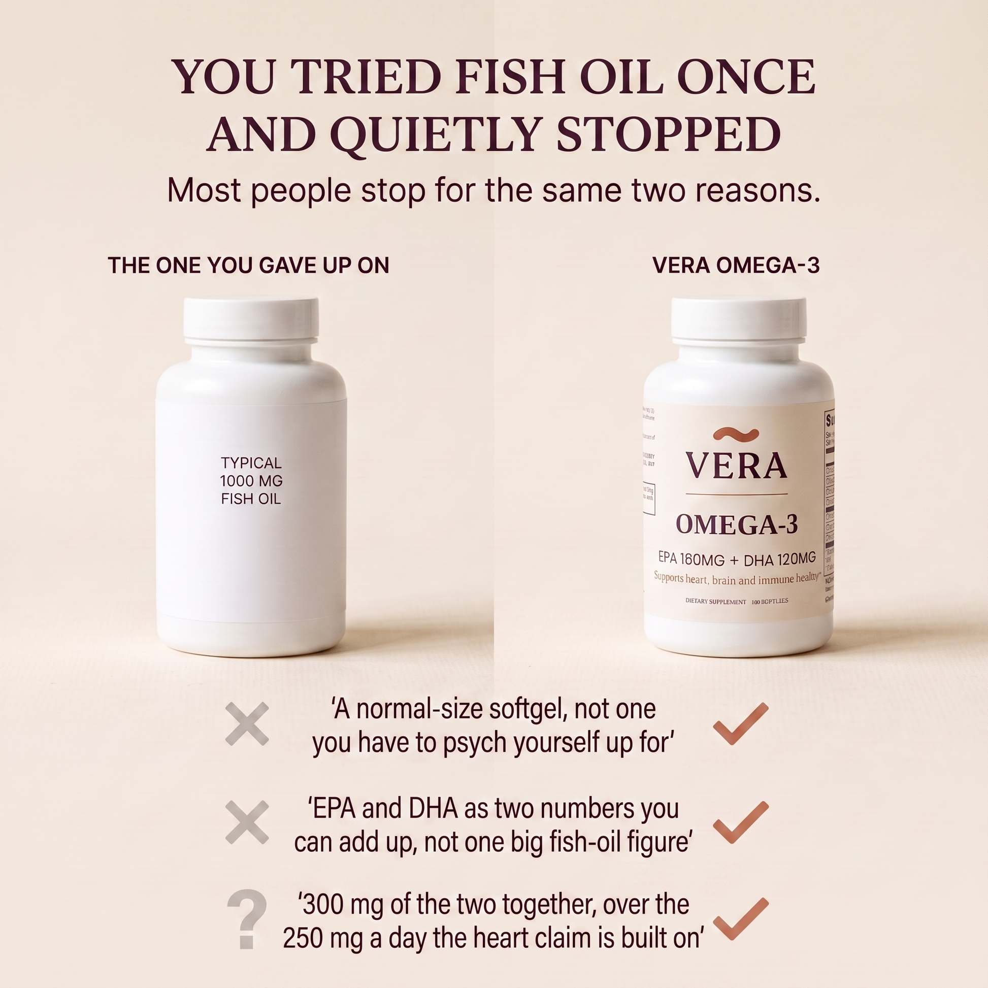 You tried fish oil once and quietly stopped