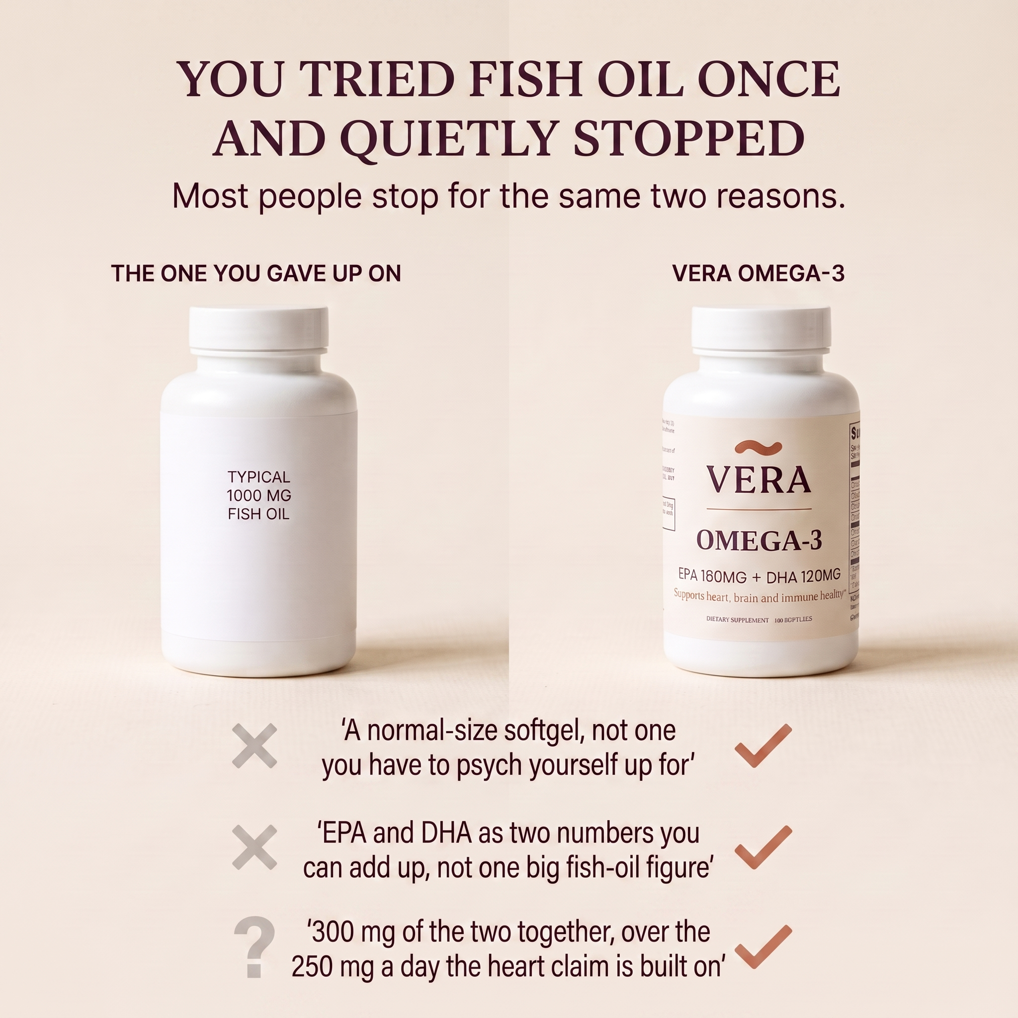 You tried fish oil once and quietly stopped