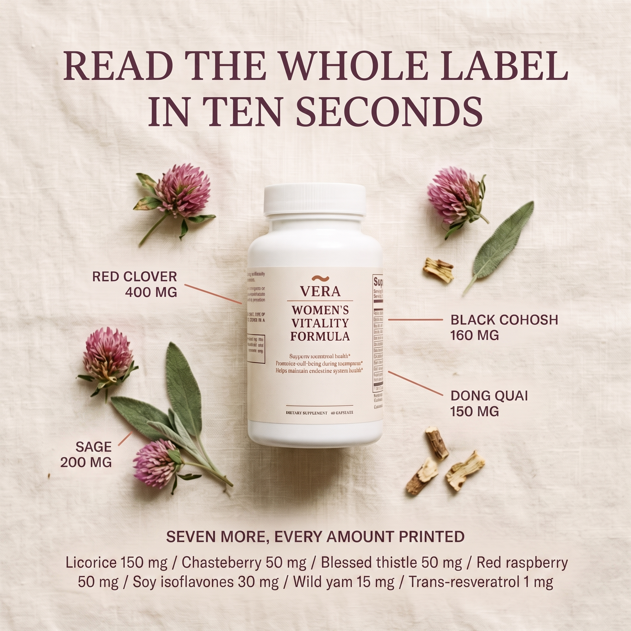 Read the whole label in ten seconds