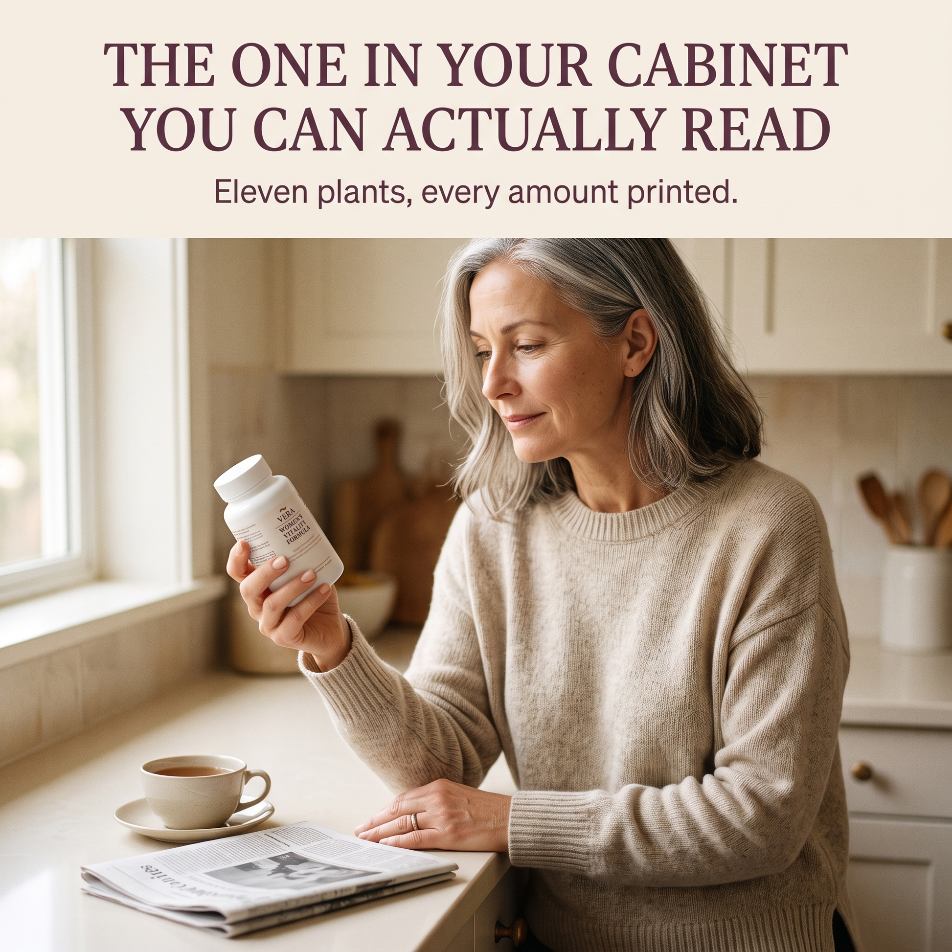 The one in your cabinet you can actually read