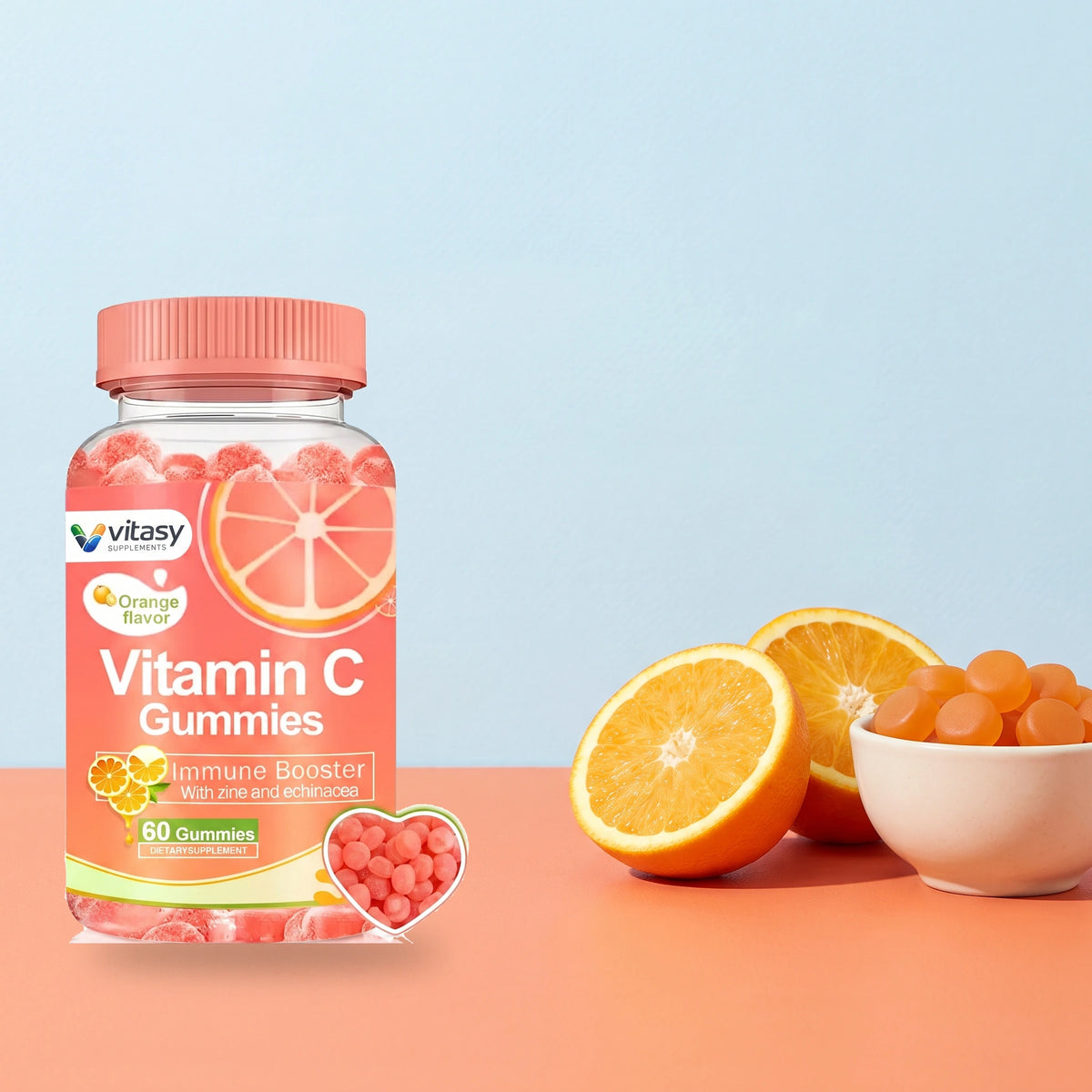 Vitamin C Gummies Orange citrus product scene