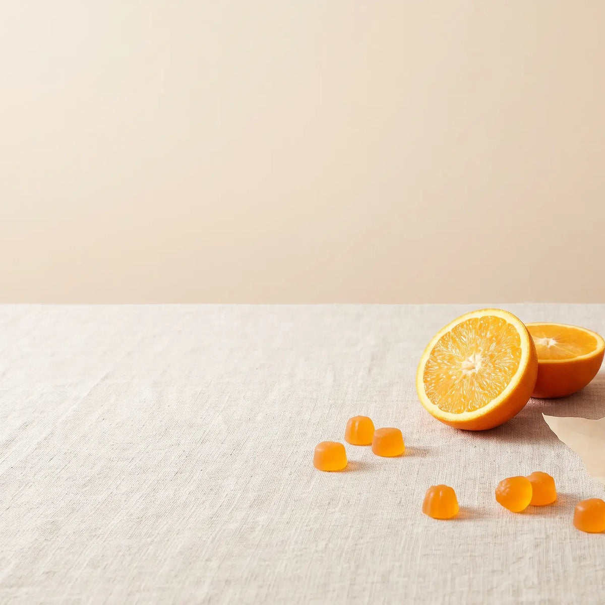 Vitasy Vitamin C Gummies v1 — quality ingredients visual translated to orange-only ingredient context — Orange