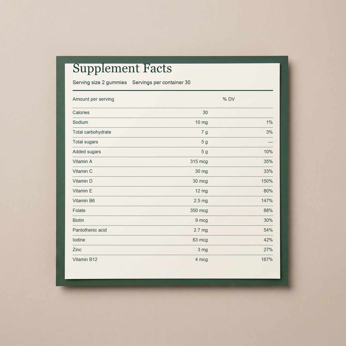 Vitasy Women's Multivitamin Gummies v1 - Gallery 08 - Supplement Facts