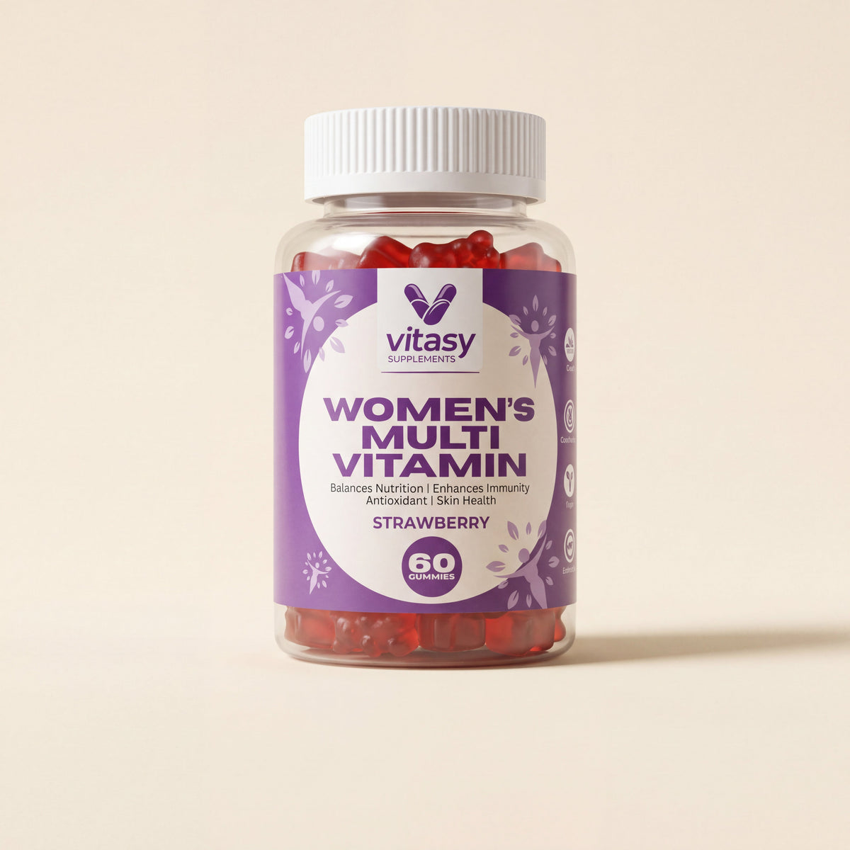 Vitasy Women's Multivitamin Gummies v2 - Front Variant Hero - Strawberry