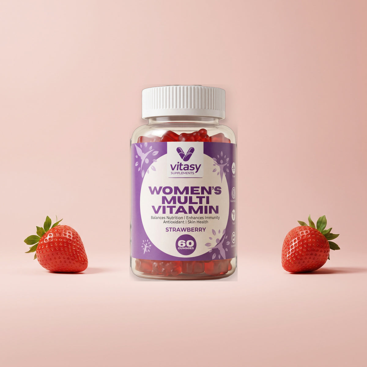 Vitasy Women's Multivitamin Gummies v2 - RL2 Rebuild 01 - Hero Studio - Strawberry
