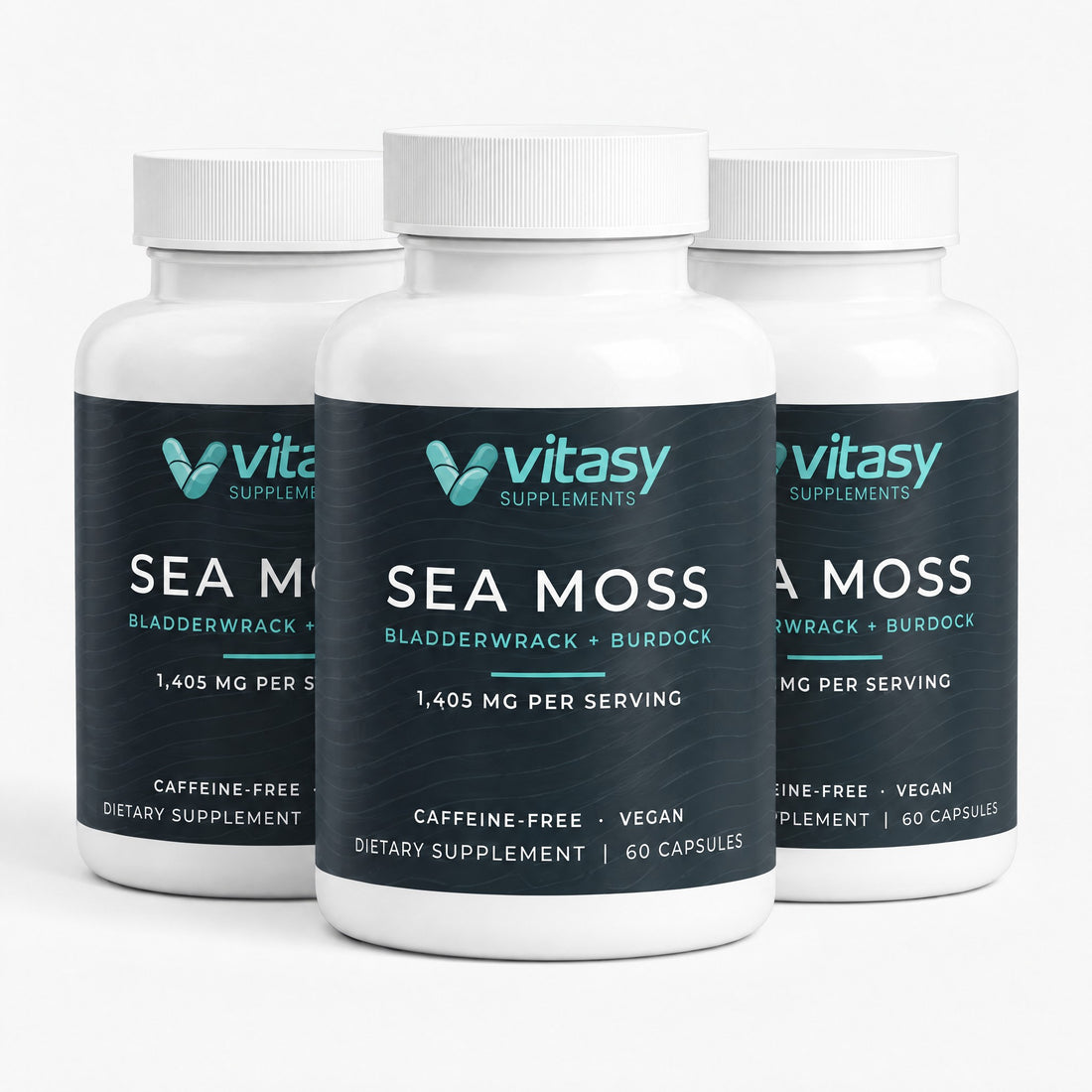 Three bottles of Sea Moss Capsules