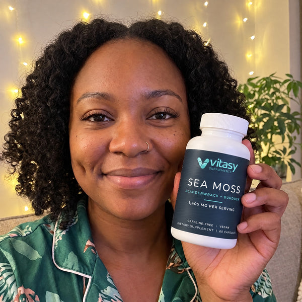 People holding Sea Moss Capsules at home and on the go
