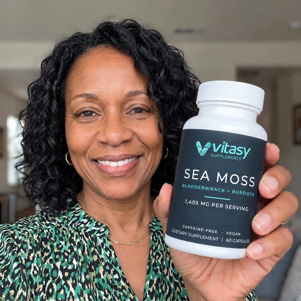 People holding Sea Moss Capsules at home and on the go