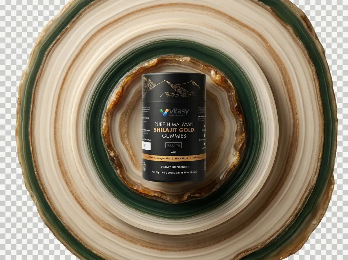 Shilajit Gummies - A Simpler Daily Ritual, No Mixing or Measuring - Himalayan Shilajit with Three Botanicals - 60 Gummies