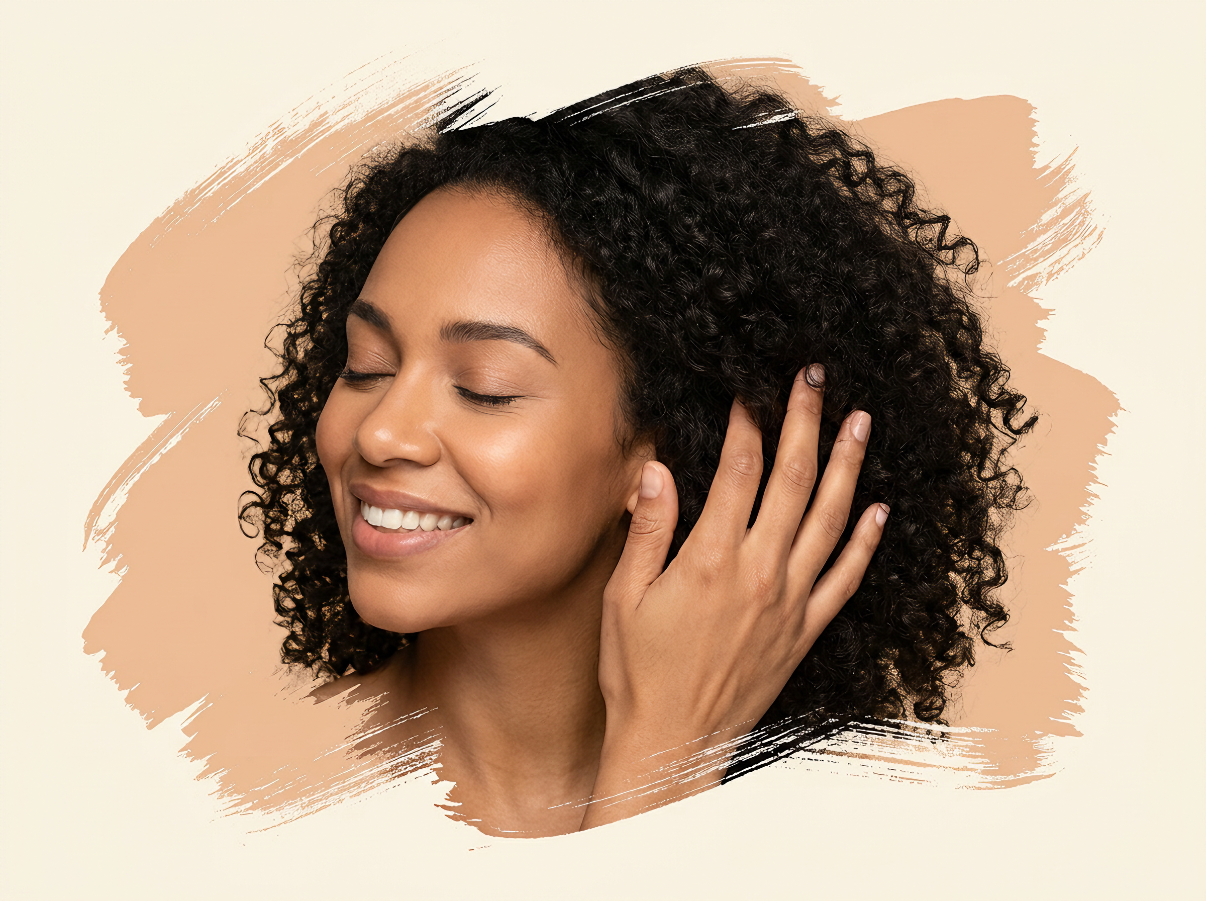 Woman smiling with natural curls