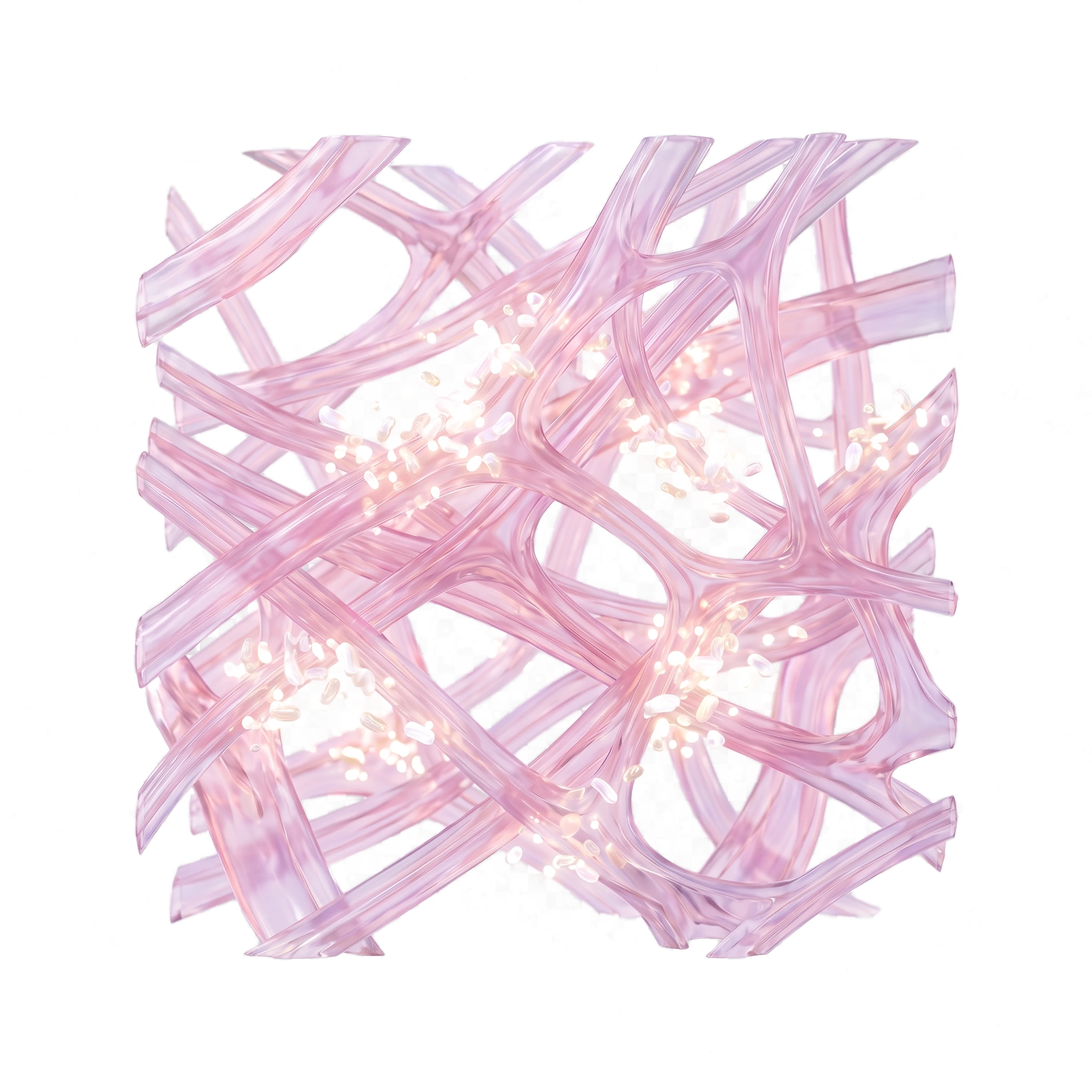 Abstract XOS plant-fiber network with beneficial bacteria